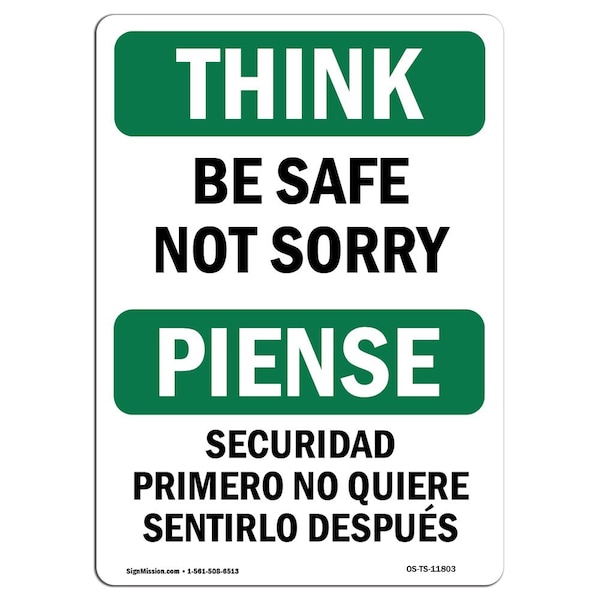 OSHA THINK Sign, Safe Lock It Out Bilingual, 5in X 3.5in Decal, 10PK, 3.5" W, 5" L, Landscape, PK10